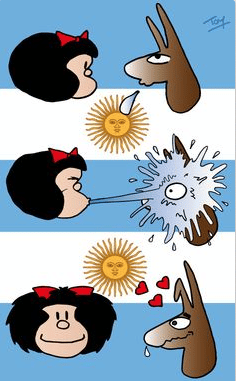 Mafalda crache sur le lama Travelplugin