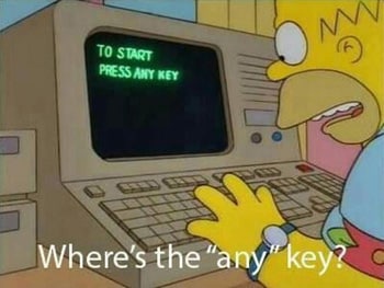 Homer Simpson devant un ordinateur.
